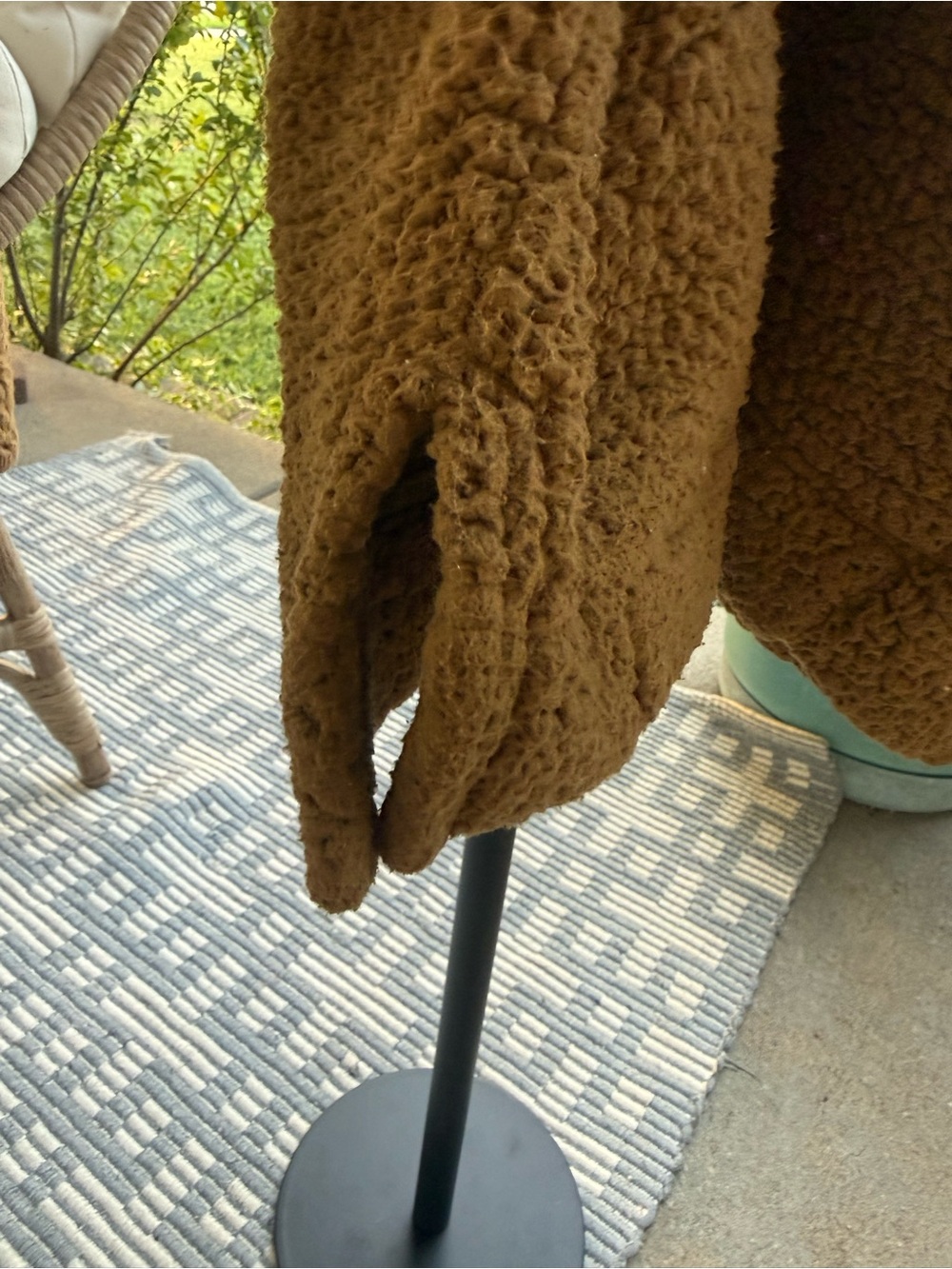 Aerie Camel Brown Fleece Sherpa Quarter-Zip Turtleneck Pullover Size XS - Picture 4 of 16